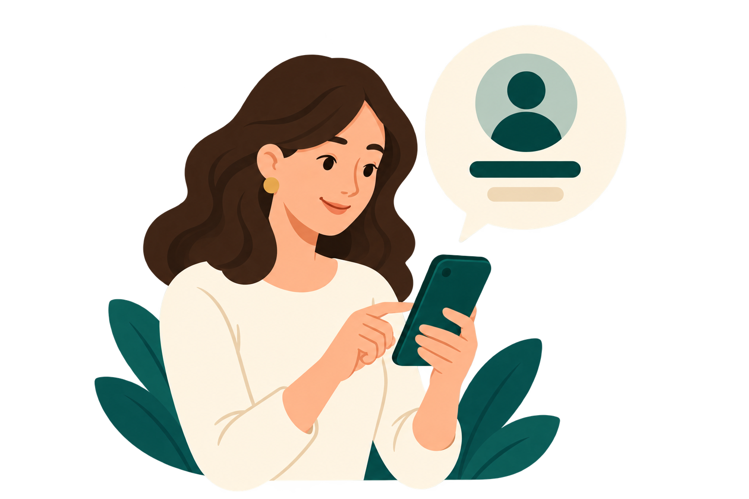 Una familiar crea el perfil desde su móvil